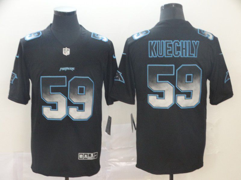 Men Carolina Panthers #59 Kuechly Nike Black Smoke Fashion Limited NFL Jerseys